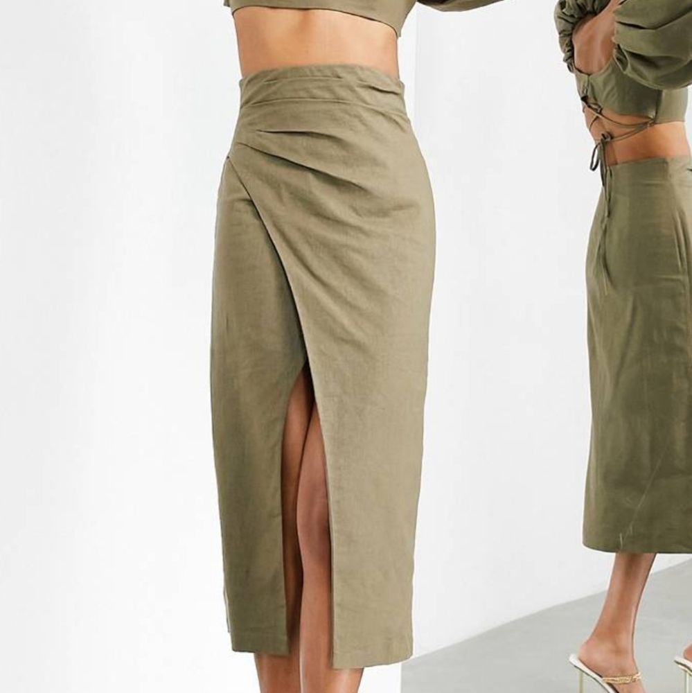 ASOS Edition midaxi skirt with thigh split